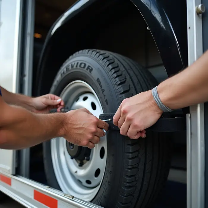 Close-up of vehicle inspection